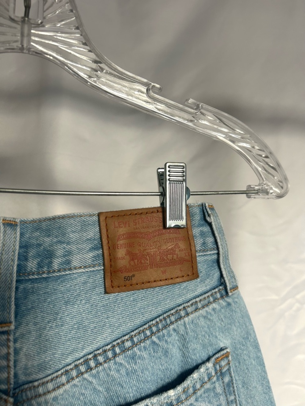 Levi's Premium High Rise Distressed Denim Cutoff Shorts - Picture 3 of 7